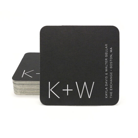 Modern Initials Square Coasters